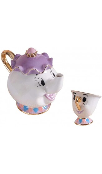 Tauras Beauty und das Beste Teeservice Mrs Potts TeaPot und Chip Mug Skulptur Keramik Teeservice Figur Set 1 - B08T6121KSQ