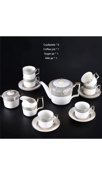 YMXDHZ Bone China Coffee Set Porzellan Tee Set Keramik Becher Topf Zucker Schüssel Creamer Teekanne Trinken Set Kaffeeutensilien Color : B Size : As the picture shows - B09YQRSLM42