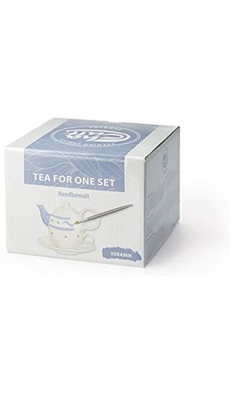 NEU teemando® Tea for one Set "Frieder" Keramik 4-teilig Kanne: 0,4 l Tasse: 0,2 l - B09MYSMBQZZ