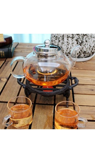 Sungmor Heavy Duty Gusseisen Teekanne Dish Warmer Stable Holder für Teelichtständer | Teelichtwärmer Dekoofen für Villa Yard Balkon-Rund - B07PB87ZJQK