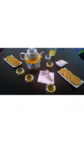 Beddingleer Teekanne aus Glas 600 mL Teebereiter + 6 Tea Tassen + Wärmer mit Glasfilter und Glasdeckel aus hochwertigem Borsilikatglas - B01MFD4MSOY