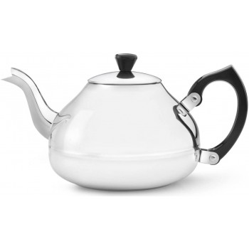 Bredemeijer kleine einwandige Edelstahl Teekanne 1.25 Liter mit schwarzem Griff - B001SIFY9AC