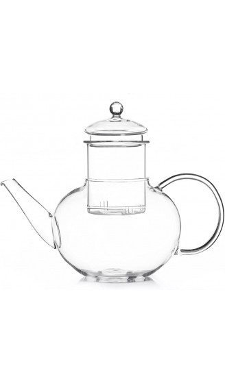 Dimono Jumbo Teekanne XXL Borosilikat-Glas mit Tee-Filter Sieb Schöne Design Glaskanne 1500ml - B01LDEDLAMP