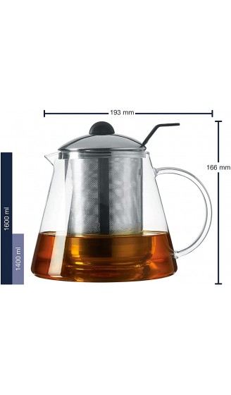 Leonardo Tisana Tee-Bereiter handgefertigte Tee-Kanne Glas-Kanne mit Teesieb-Einsatz 1600 ml 025535 - B00NSW1EVGD