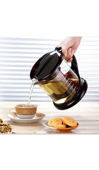 TAMUME 1000ML Schwarz Dauerhaft Glas-Teekessel mit Teekanne-Schutz und Edelstahl-Sieb Geeignet für Tee-Brauen 1000ml schwarz - B06XB7X6JBJ