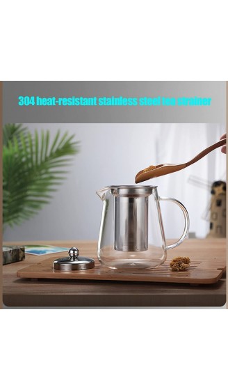 Teekanne Glas 750ml BOWD mit hitzebeständigem Edelstahl perfekt für Tee und Kaffee mikrowellengeeignet und für Herdplatten Teesieb mit Kapazität 750 ML - B08SBX1HRH4