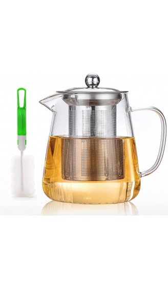 Teekanne Glas 750ml BOWD mit hitzebeständigem Edelstahl perfekt für Tee und Kaffee mikrowellengeeignet und für Herdplatten Teesieb mit Kapazität 750 ML - B08SBX1HRH4
