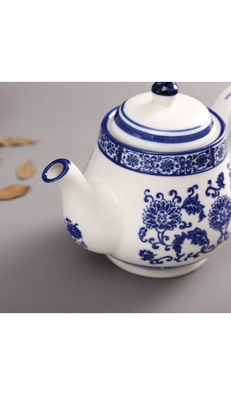 ufengke 22oz Blaue und Weiße Porzellanteekanne,Keramische Teekanne für Kungfu-Tee,Blaue Blumen Keramik Kaffeekanne - B07S8RY2TQ4