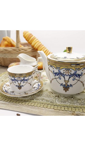 fanquare 15 Stück Englische Keramik Tee-Sets Porzellan Kaffeeservice Teekanne Tassen &Passenden Löffel Nachmittags Teeservice Kaffee Set - B083QFJCCQ6