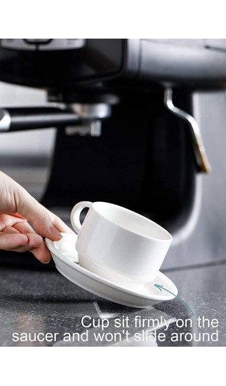 Sweese 405.001 6-teilig Stapelbare Espressotassen Set aus Porzellan Kaffeetassen mit Untertasse und Metall Ständer 120 ml - B07YWQ1CSMJ