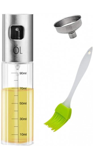 ATIDY Scale Print Glas Oil Bottle Edelstahl Olivenöl Sprayer mit 1 Bürsten und 1 Trichter Geeignet für Olivenöl Wasser Saft. - B07CKVZDR21