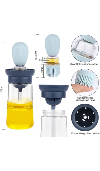 FARI Glas Olivenöl Spenderflasche mit Silikonbürste 2 in 1 für Küche Kochen Braten Backen Grillen Pfannkuchen 1 blau - B09T714SG5B