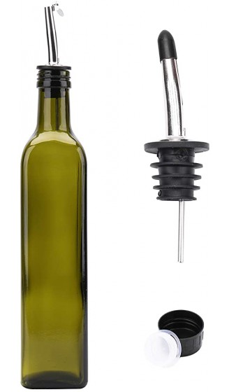 Kingrol 4 Stück Ölflasche Essigflasche mit Ausgießer & Klappe Olivenöl Spender Flasche Glasflasche für Öl Soße Essig Dunkelgrün 500 ml - B07ZJJQPXBD