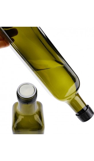 Kingrol 4 Stück Ölflasche Essigflasche mit Ausgießer & Klappe Olivenöl Spender Flasche Glasflasche für Öl Soße Essig Dunkelgrün 500 ml - B07ZJJQPXBD