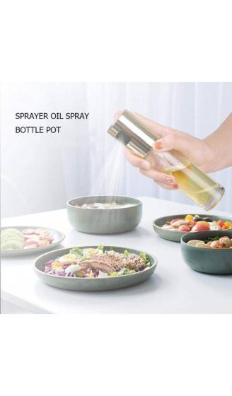 Onsinic Ölspritzküche Öl Spray Flasche Pumpe Glas Öl Pot Leck-Proof Tropfen Ölspender Kochwerkzeuge Silber - B09NBXHYTT2