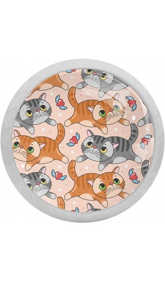 4 Packungen mit Katzen mit rotem Herz Fluoreszenz-Kristallglas Schrankgriffe Schubladengriffe für Küchenschränke Kommode Schrank Kleiderschrank Griffe - B09VL1YVN5K