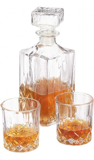 Relaxdays Whiskyset 3-teilig Gastro Whiskygläser 250 ml u. Glaskaraffe feines Kristallglas Hausbar transparent - B07H7F8DD9Y