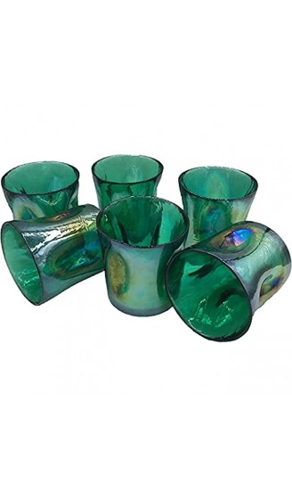 Set mit 6 bunten Gläsern Murano Collection Yalos Happy Drink Gläsern Wasser Wein Likör Ø 90 mm x H 90 mm Murano-Glas Made in Italy blau sky grasgrün marinegrün - B09GS917B5P