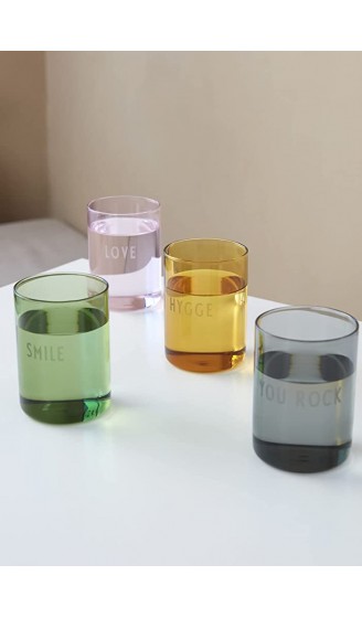 Design Letters Lieblingsgläser| Design Wassergläser bunt 350 ml | Farbige gläser in 4 Farben | Spülmaschinengeeignete bunte gläser | Perfekt als Wasser-Gläser Saft-Gläser oder Cocktailgläser - B09SGCQ3N49