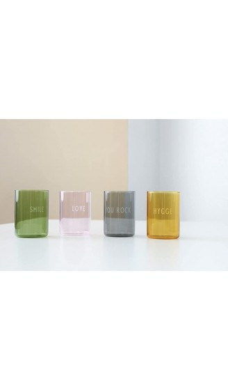 Design Letters Lieblingsgläser| Design Wassergläser bunt 350 ml | Farbige gläser in 4 Farben | Spülmaschinengeeignete bunte gläser | Perfekt als Wasser-Gläser Saft-Gläser oder Cocktailgläser - B09SGCQ3N49