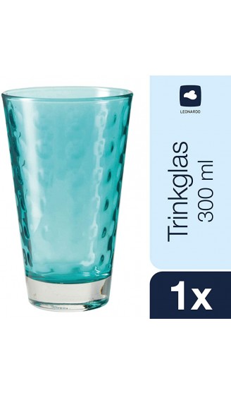 Leonardo Optic Trink-Gläser 6er Set buntes Gläser-Set mit Muster spülmaschinengeeignete Saft-Gläser Glas Trink-Becher in 6 Farben 300ml Bunt 047283 - B01M0H0W1P4