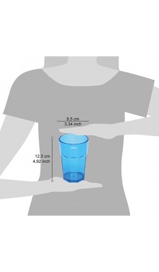 Omada Design Satz von Wassergläser aus Kunststoff Fassungsvermögen von 42,5Cl. Sie sind ideal für Getränke oder Long Drinks Spülmaschinenfest Made in Italy Stapelbar Linea Unglassy Türkise Farbe - B07PY84CYNZ