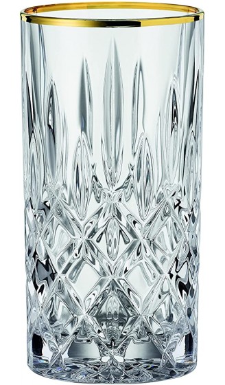 Spiegelau & Nachtmann 2-teiliges Longdrink Set Longdrinkglas mit Goldrand Kristallglas 375 ml Noblesse Gold Edition 104031 Durchsichtig - B09DQ983GNW