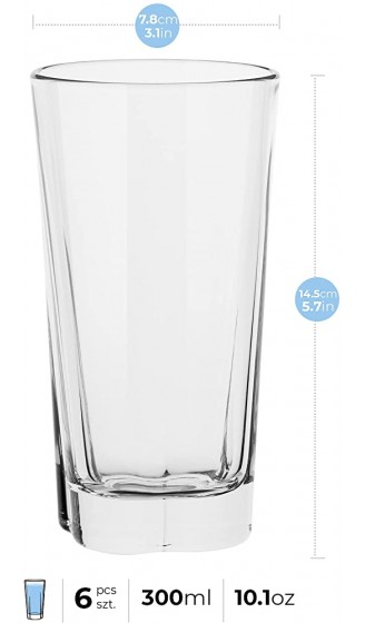 Trinkgläser Set Wassergläser Set Longdrink Gläser Highball Glas 6er Set Wasserglas Saftglas Longdrinkbecher Bar Zubehör Longdrinkglas | Spülmaschinenfest | Kollektion Elin | 300 ML | Set von 6 - B0968CZ6XFX