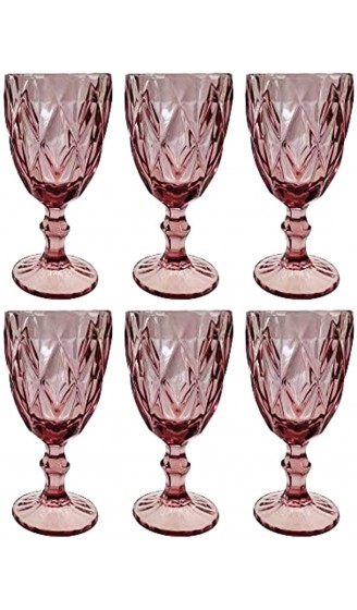 Vintage 6 Teile Set Rombus König Weinglas Glas Gläser Weingläser Wasserglas Longdrinkglas lila - B01G4ZD22WB