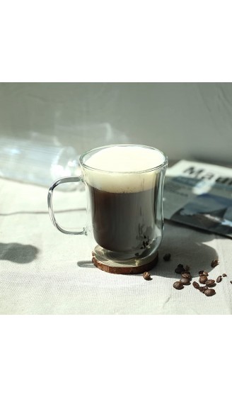 250ml Doppelwandige kaffeegläser mit Henkel 2er Set thermogläser doppelwandig ​- Kaffetassen Glas mit Löffel für Latte Espresso Cappuccino Tee - B0936HF7FLJ