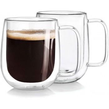 2PC Doppelwandige Gläser 300ml Latte Macchiato Gläser Coffee Cups Cappuccino Tassen Espressotassen Teegläser Cocktailgläser Kaffeeglas Trinkgläser für Tee Kaffee Latte aus Borosilikatglas - B07SGWX1HNG