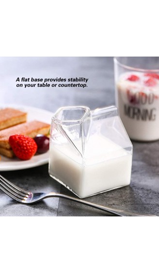 Agatige 250ml Milchglasbecher Kawaii klare Milchkarton Wasserflasche Kaffeebecher für Home-Office 2,8 x 2,8 x 4,1 Zoll - B08GZG6S2KG