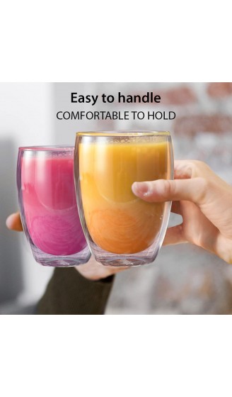 ANSIO® Doppelwandige Thermo-Kaffeetassen 350ml doppelwandigem Glas Leichte und langlebige Borosilikatglasbecher im 2er-Pack Ideal für heiße und kalte Getränke - B091SXJS8RG
