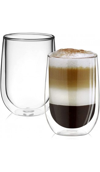Autsel Gläser Cappuccino Kaffee Becher mit Doppelwandige Thermo- Premium Borosilikatglas Tasse Teegläser 2 Stück 480ml für Espresso Latte - B09N6MJVGFU