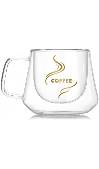 Cozyhoma 4 doppelwandige Thermo-Tassen 240 ml Glas-Kaffeetassen für Latte Espresso Cappuccino klares Glas für Kaffee und Tee mit Griff - B0827R58SJB