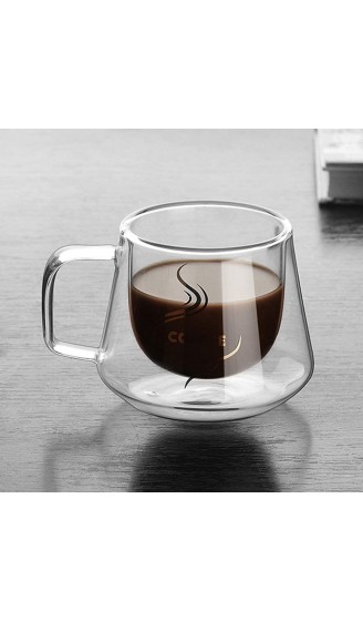 Cozyhoma 4 doppelwandige Thermo-Tassen 240 ml Glas-Kaffeetassen für Latte Espresso Cappuccino klares Glas für Kaffee und Tee mit Griff - B0827R58SJB
