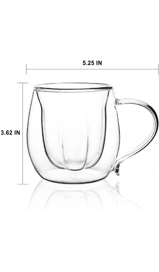 Doppelwand Borosilikatglas Tassen Blütenblatt Form Wasser Trinkbecher Klare Latte Espresso Glas Teetassen Geschenk 230ml 7,7 Unzen - B09DPQDLWQ8