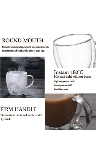 Doppelwandige Design-Glastassen mit Griff für Tee und Kaffee isolierte Gläser hitzebeständiger Thermobecher für Cappuccino Latte Teegetränke Set mit 4 Stück à 250 ml - B08Z4FSPNL9