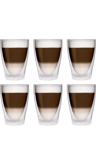 Filosa 6x 280ml XL doppelwandige Latte Macchiato-Gläser Cocktailgläser Eistee-Gläser Saft- und Wassergläser 6x 280ml edle Thermogläser mit Schwebeeffekt von Feelino - B012APL3TYA