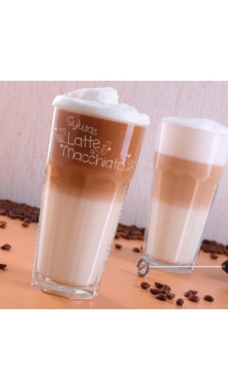 Herz & Heim® Latte Macchiato Glas mit Gratis Gravur des Namens - B01466YF7CC
