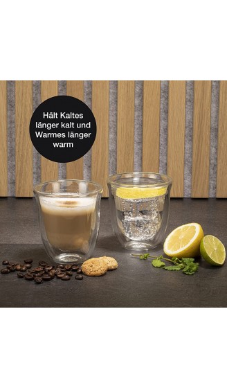 Moritz & Moritz Napoli 6 x 200 ml Cappuccino Gläser Doppelwandig 200ml – Doppelwandige Gläser für Kaffee Tee oder Dessert Spülmaschinengeeignet - B07FKP7MLBW