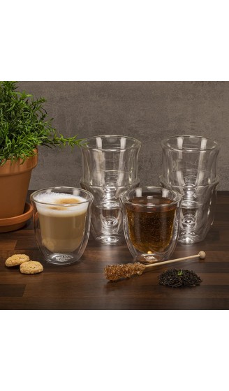 Moritz & Moritz Napoli 6 x 200 ml Cappuccino Gläser Doppelwandig 200ml – Doppelwandige Gläser für Kaffee Tee oder Dessert Spülmaschinengeeignet - B07FKP7MLBW