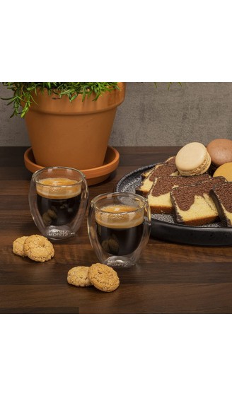 Moritz & Moritz Roma 4 x 60-80 ml Espresso Gläser Doppelwandig Espresso Tassen aus Glas für Heiß- und Kaltgetränke Spülmaschinengeeignet - B07DRKP4VNY
