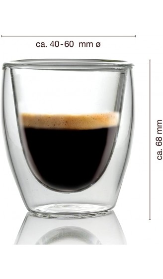 Moritz & Moritz Torino 6 x 60-80 ml Espresso Gläser Doppelwandig Espresso Tassen aus Glas für Heiß- und Kaltgetränke Spülmaschinengeeignet - B07FKPKZKM6