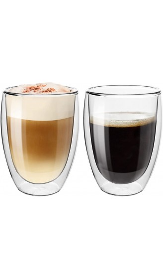 Topsky 2X 350ml Doppelwandige Gläser ，Latte Macchiato Gläser，doppelwandige kaffeegläser，roße Doppelwandige Gläser aus Borosilikatglas，Teegläser，Kaffeegläser - B08FQW4D24I
