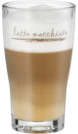 WMF Barista Latte Macchiato Gläser Set 4-teilig Latte Gläser mit Löffel 265 ml Latte Macchiato Glas mit Schriftzug spülmaschinengeeignet - B002QF980AJ