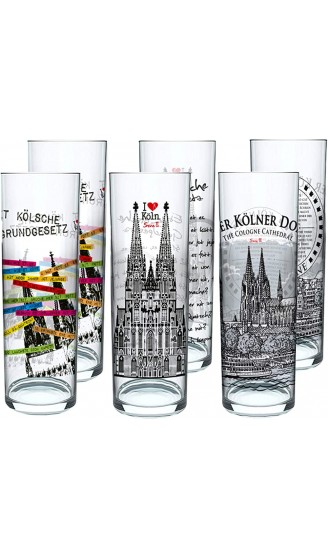 3forCologne Kölschglas-Mix| 6er Pack je 0,2ml | Et Kölsches Grundgesetzt & Kölner Dom | Biergläser Kölner-Stangen Trinkgläser - B08WPKW2GRN