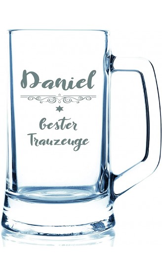 Beschdstoff Bierglas mit Gravur für Trauzeuge- Bierglas 0,5 Liter personalisiert mit Name Geschenk für Hochzeit - B07WZQ4CPKC