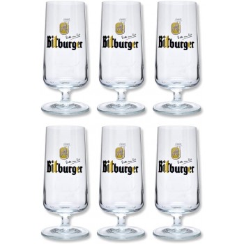 Bitburger Bierglas Biergläser Pokal Glas Gläser Set 6x Bierpokale 0,4l geeicht - B07D24RR3JI