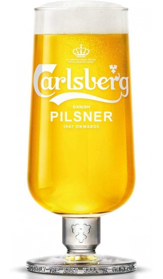 Carlsberg Dänischer Pilsner Kelch Pint-Glas gehärtet und mit Nukleierung - B082LP8CHWO